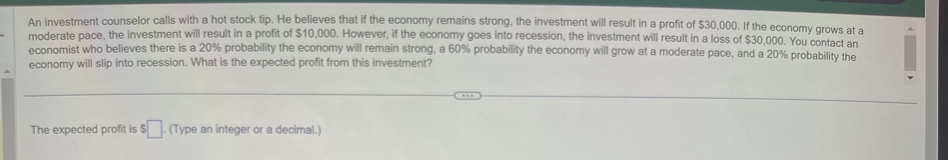 The graph of the discrete probability to the