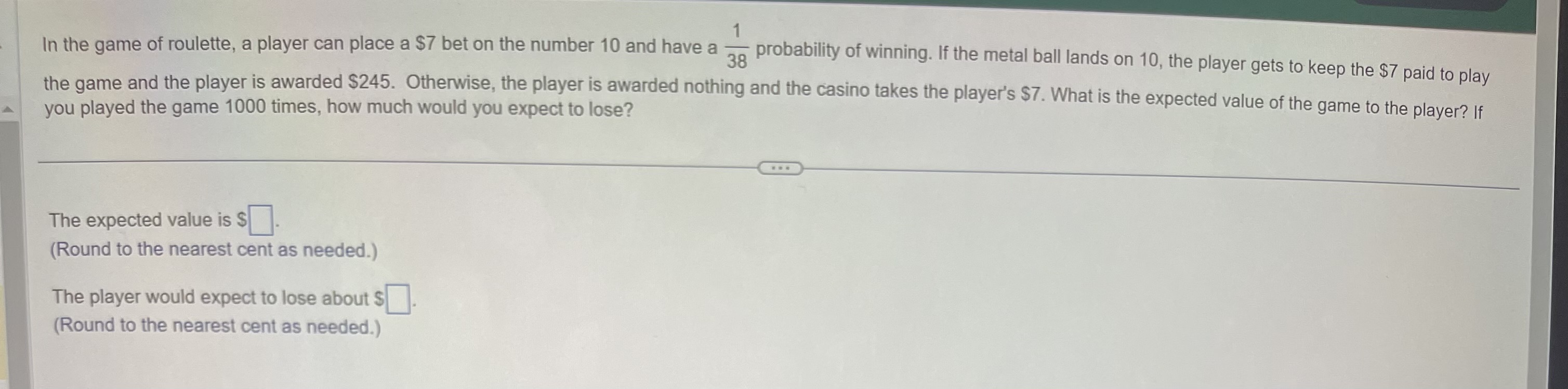 The graph of the discrete probability to the
