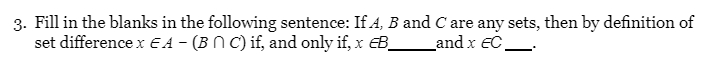 3. Fill in the blanks in the following sentence: