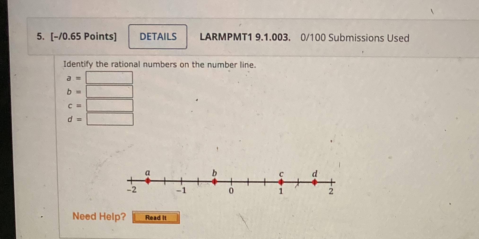 5. [-/0.65 Points] DETAILS LARMPMT1 9.1.003.