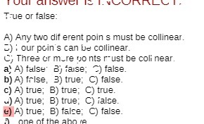 VRALOI. True or false: A) Any two dif erent poin