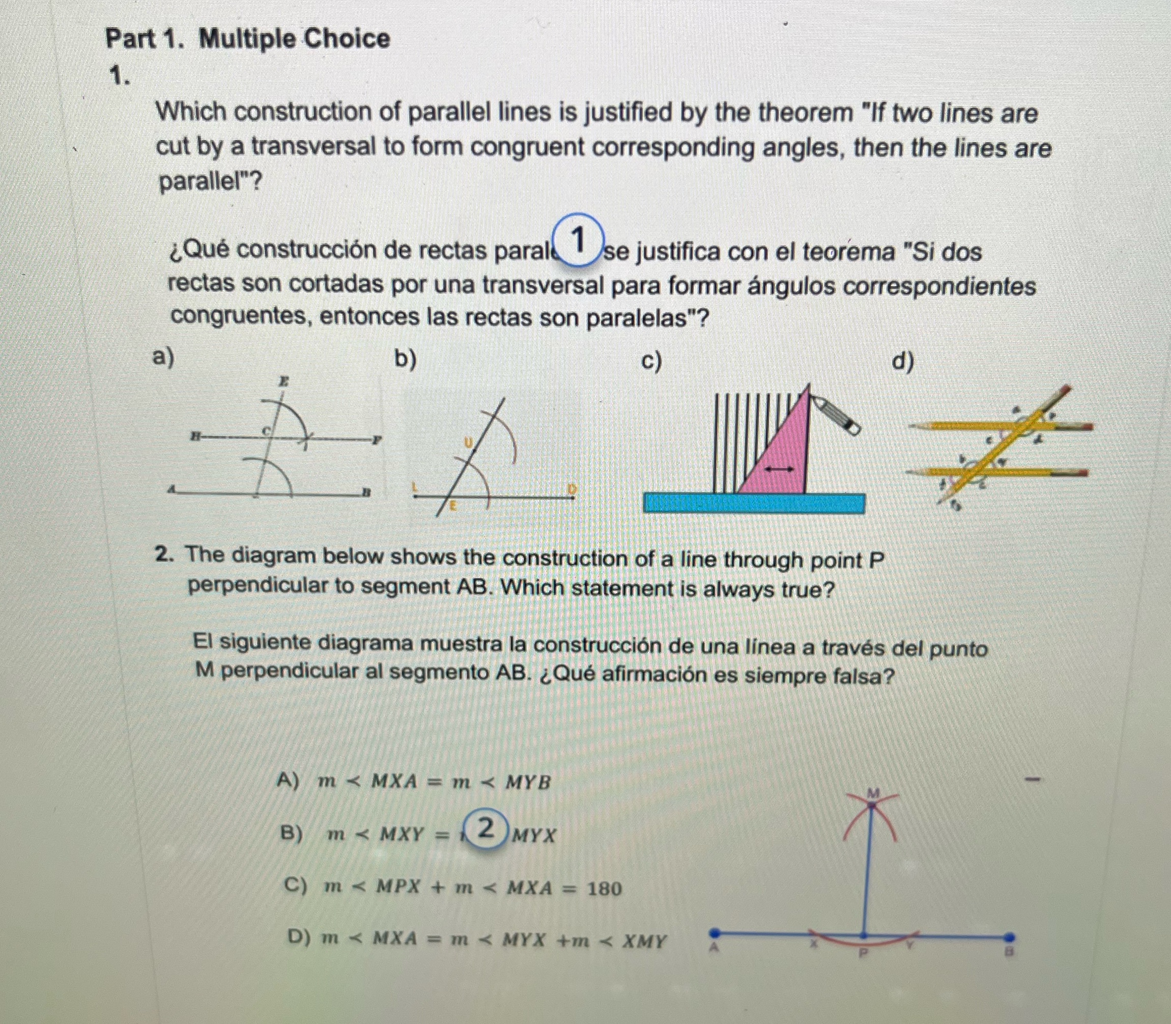 Parte 1 Part 1. Multiple Choice 1. Which