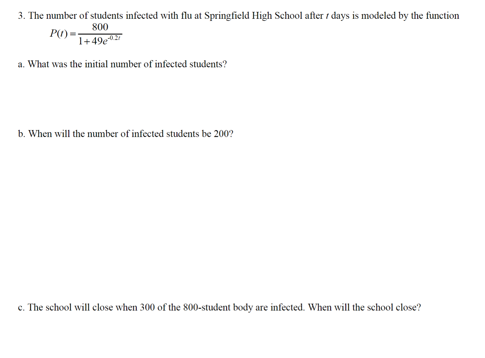 3. The number of students infected with u at