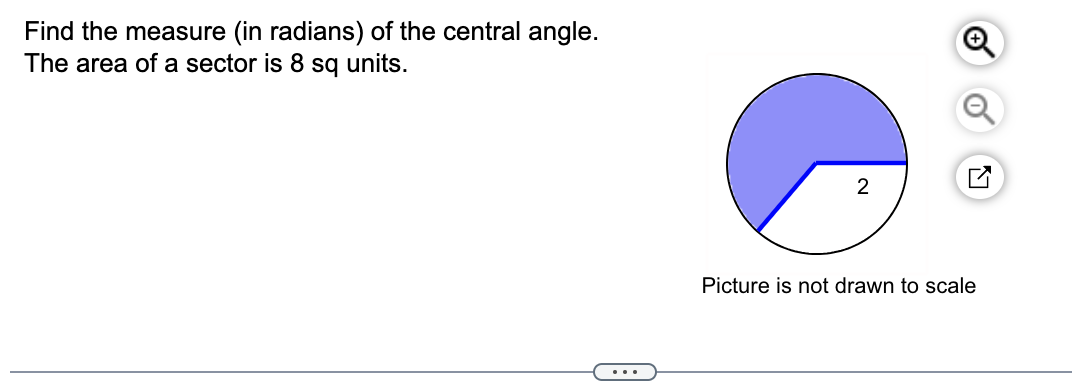 Find the measure (in radians) of the central