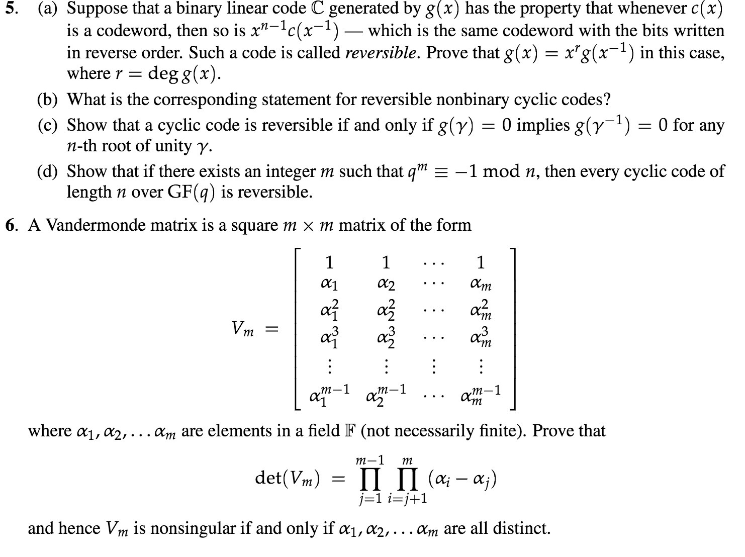 5. (a) Suppose that a binary linear code C