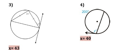3) 4) 200 X= 40 X= 43