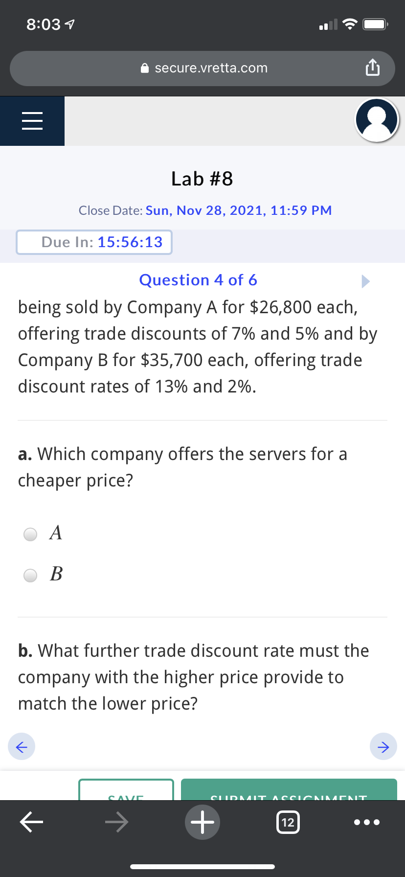 i secure.vretta.com Lab #8 Close Date: Sun, Nov