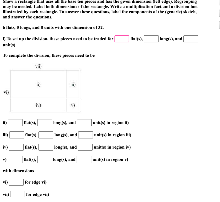 Show a rectangle that uses all the base ten