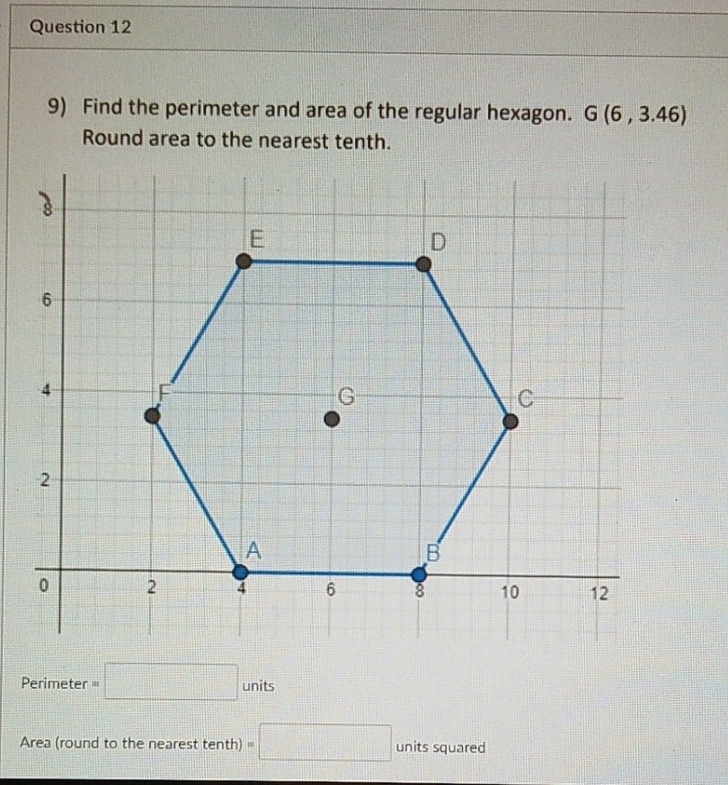 stuck on 12 Question 12 9) Find the perimeter and