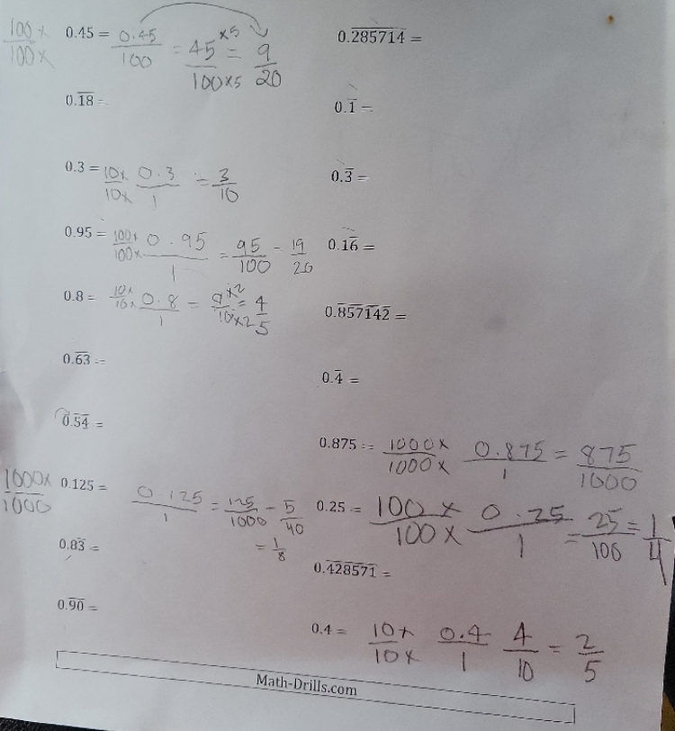 100 0.45=0.45 0.285714 = 100x 100 = 45 - 9 1DOX5
