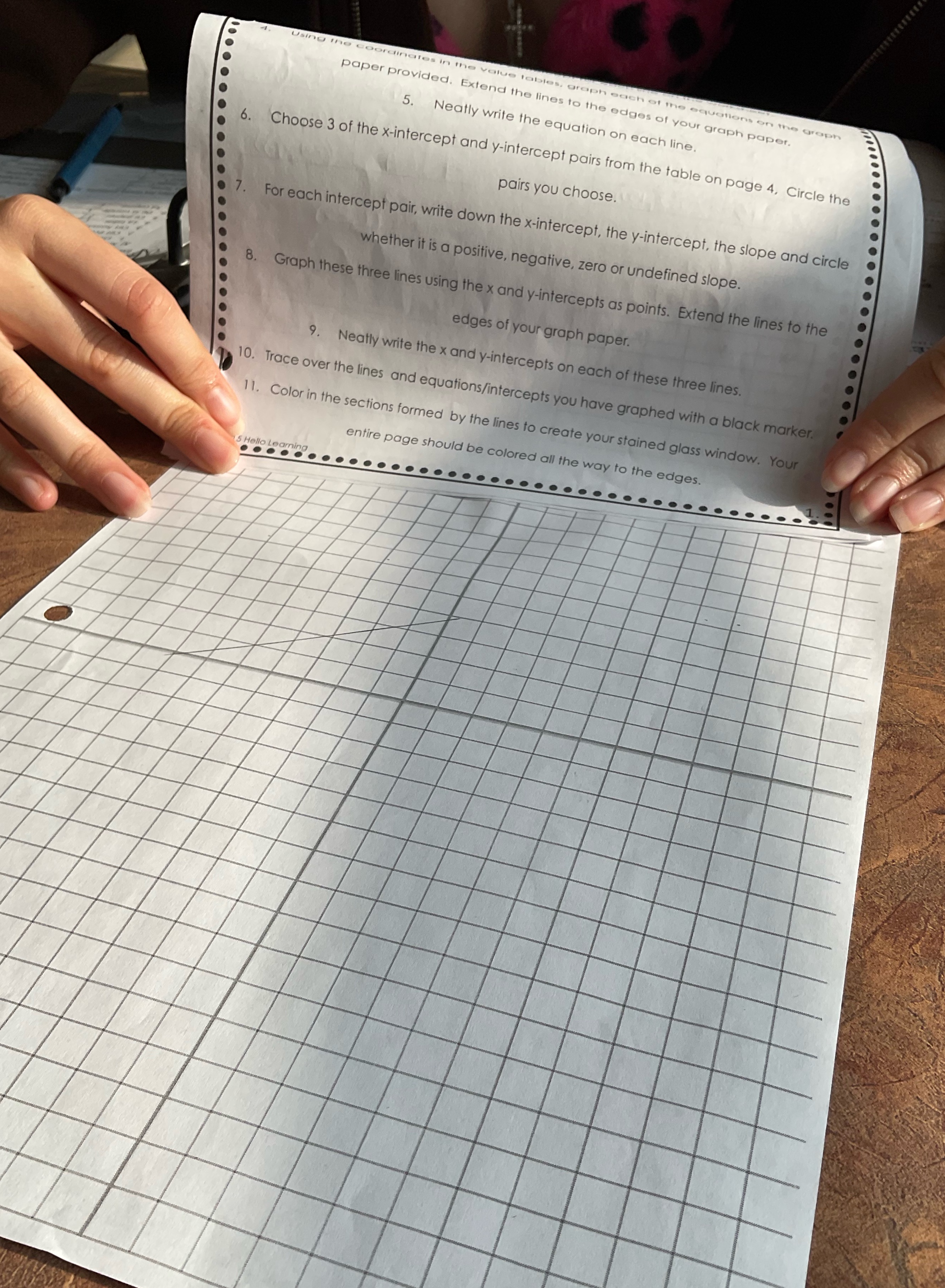 Using the coordinates in the value tables, Graph