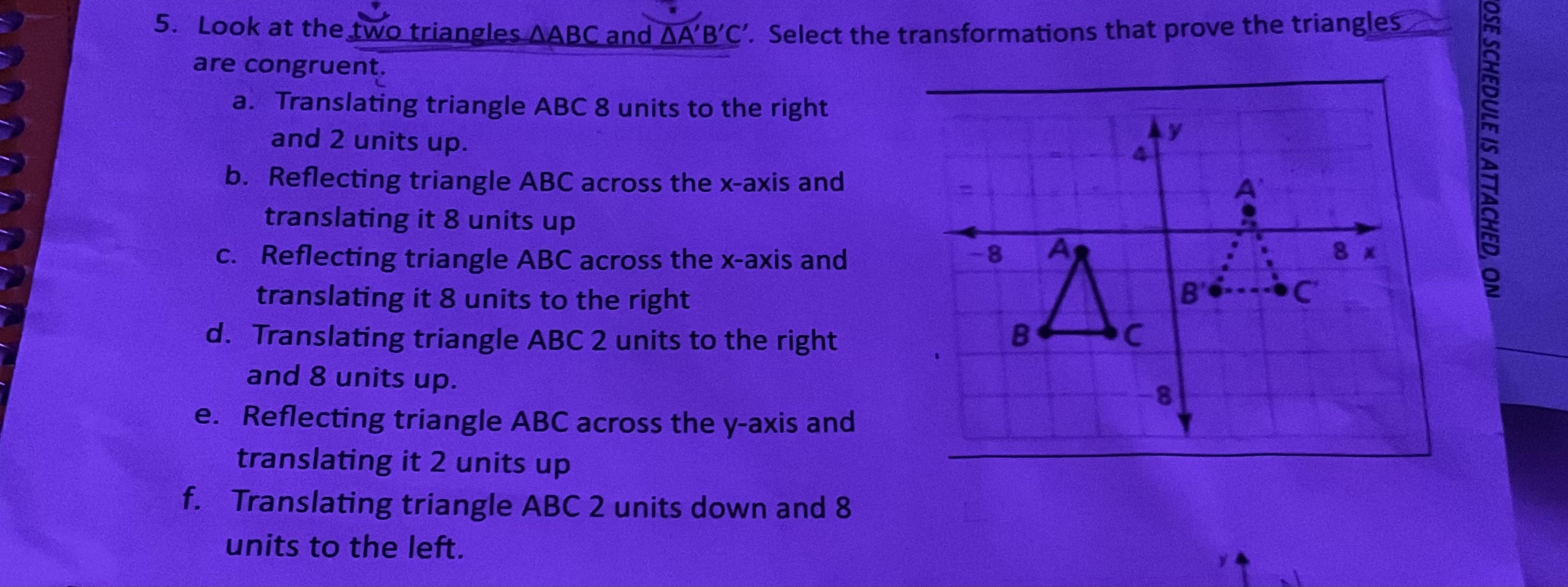 5. Look at the two triangles AABC and