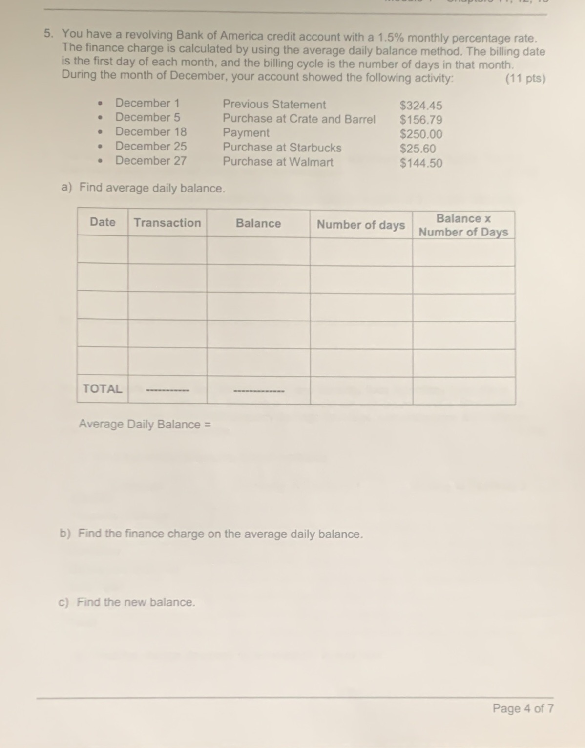 5. You have a revolving Bank of America credit
