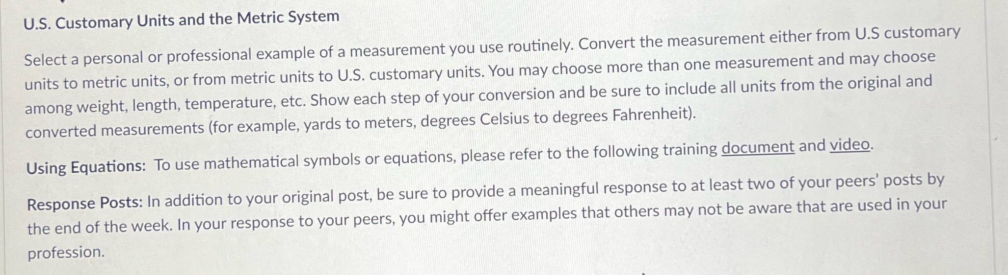 U.S. Customary Units and the Metric System y.