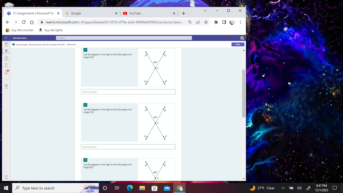 X (1) Assignments | Microsoft Tea X G Google X
