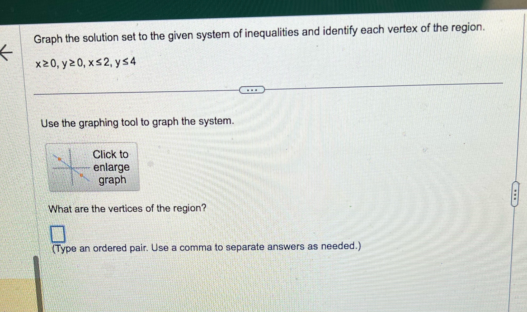 Graph the solution set to the given system of