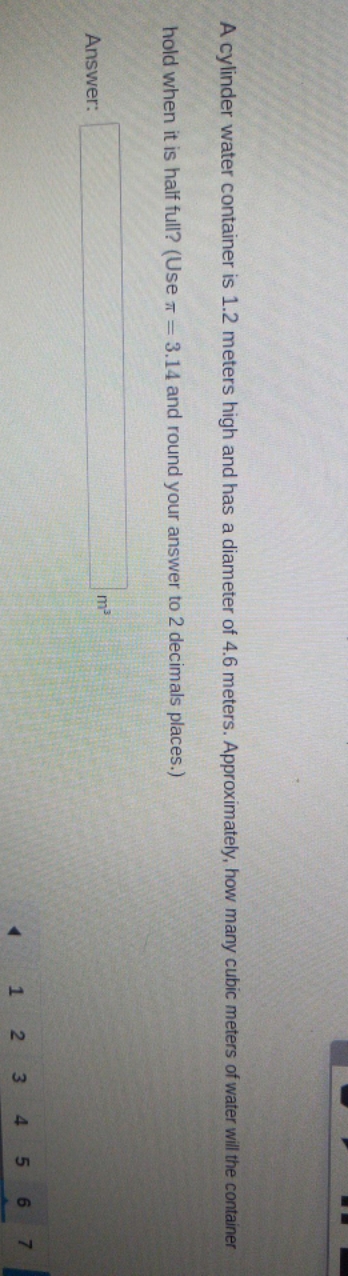 How many cubic meters of water will the container