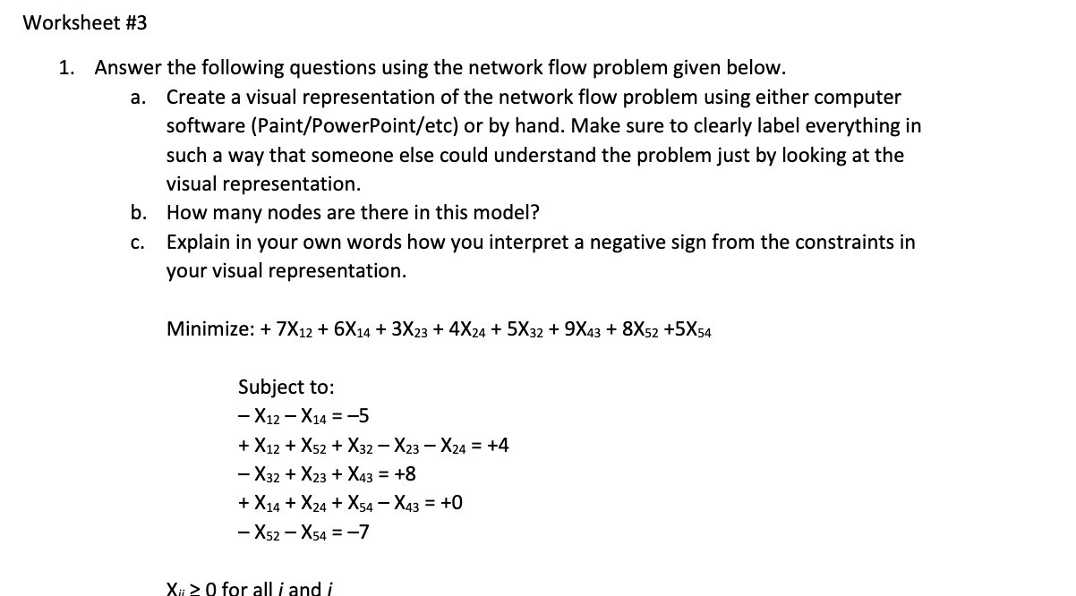 Worksheet #3 1. Answer the following questions