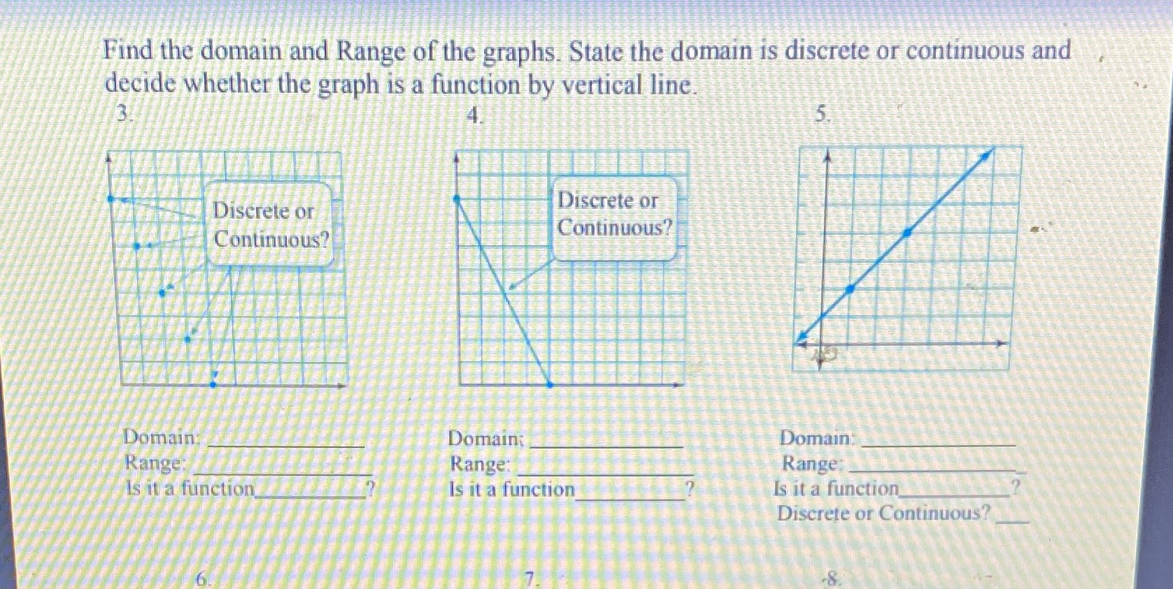 Find the domain and Range of the graphs. State