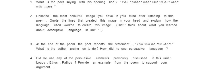 1. What is the poet saying with his opening line