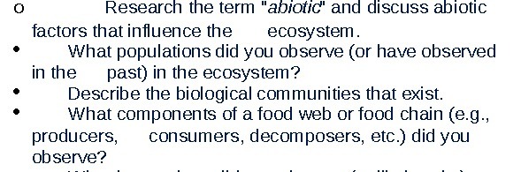 Research the term "abiotic and discuss abiotic
