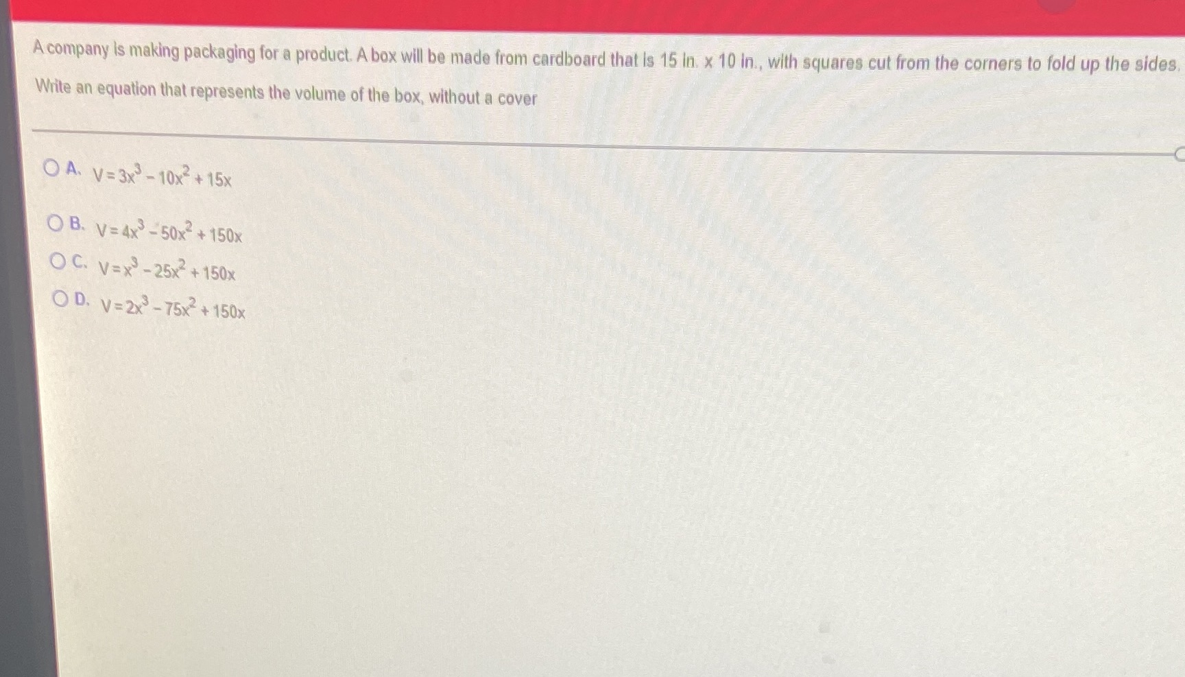 A company is making packaging for a product. A