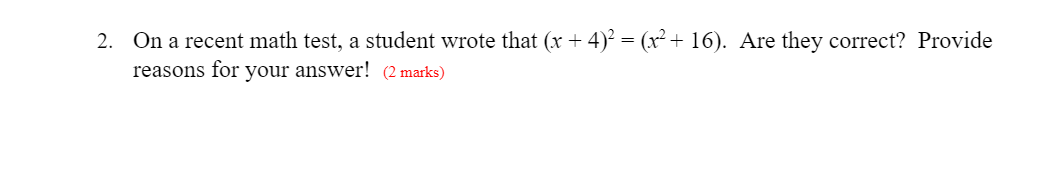 Please make sure to SHOW ALL WORK and answer