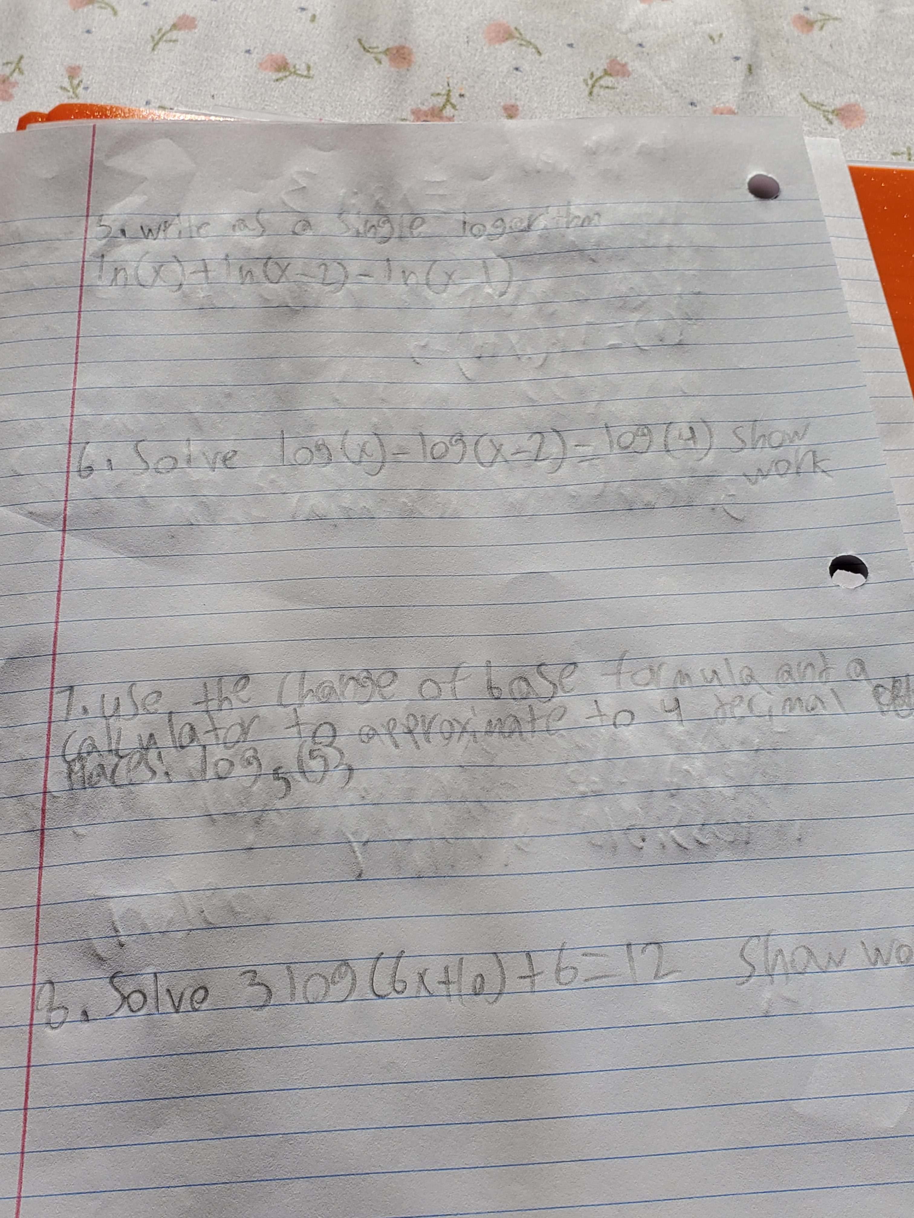 I need help with all of these questions except 2