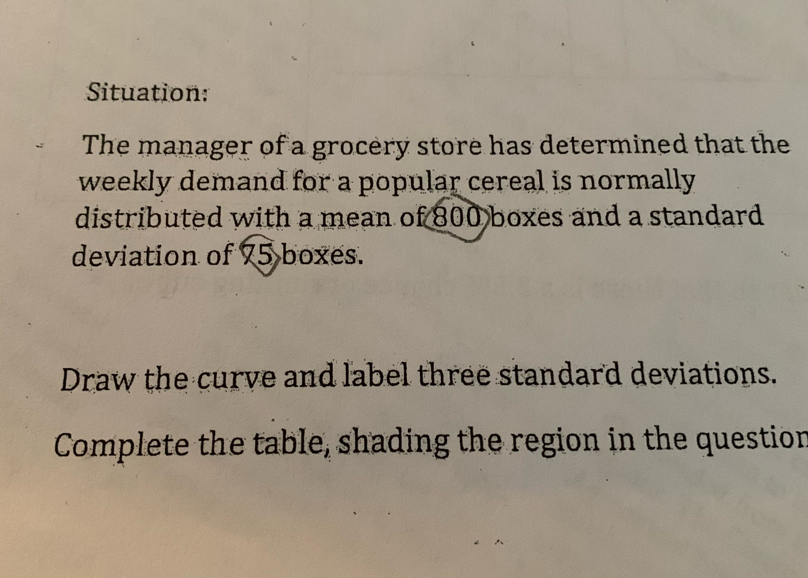 Situation: The manager of a grocery store has