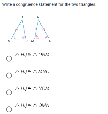 Write a congruence statement for the two