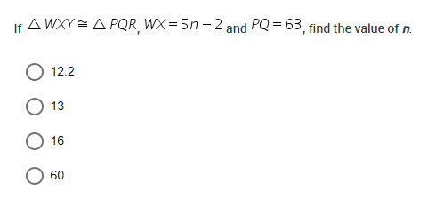 Write a congruence statement for the two