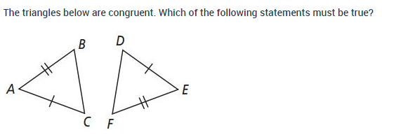 Write a congruence statement for the two