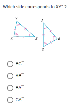 Write a congruence statement for the two