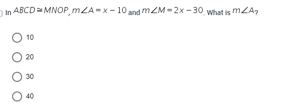 Write a congruence statement for the two