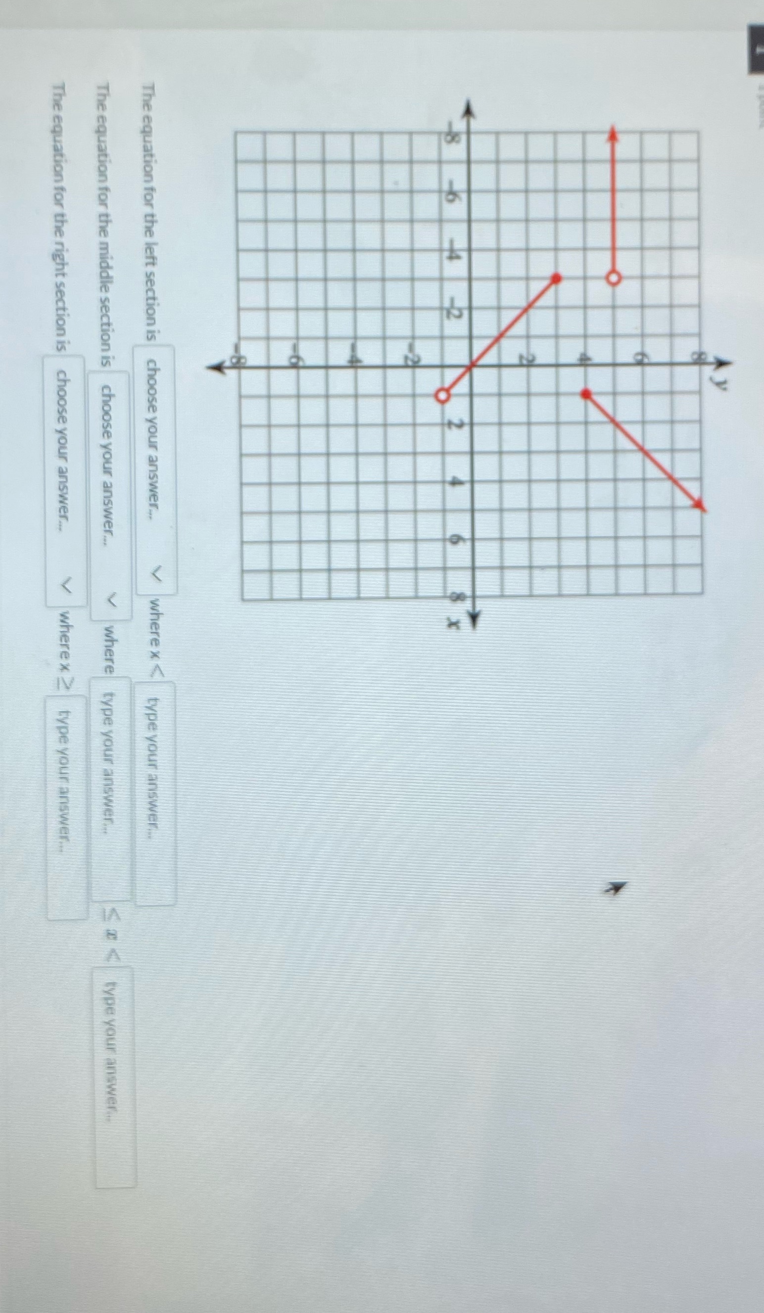 The equation for the left section is choose your