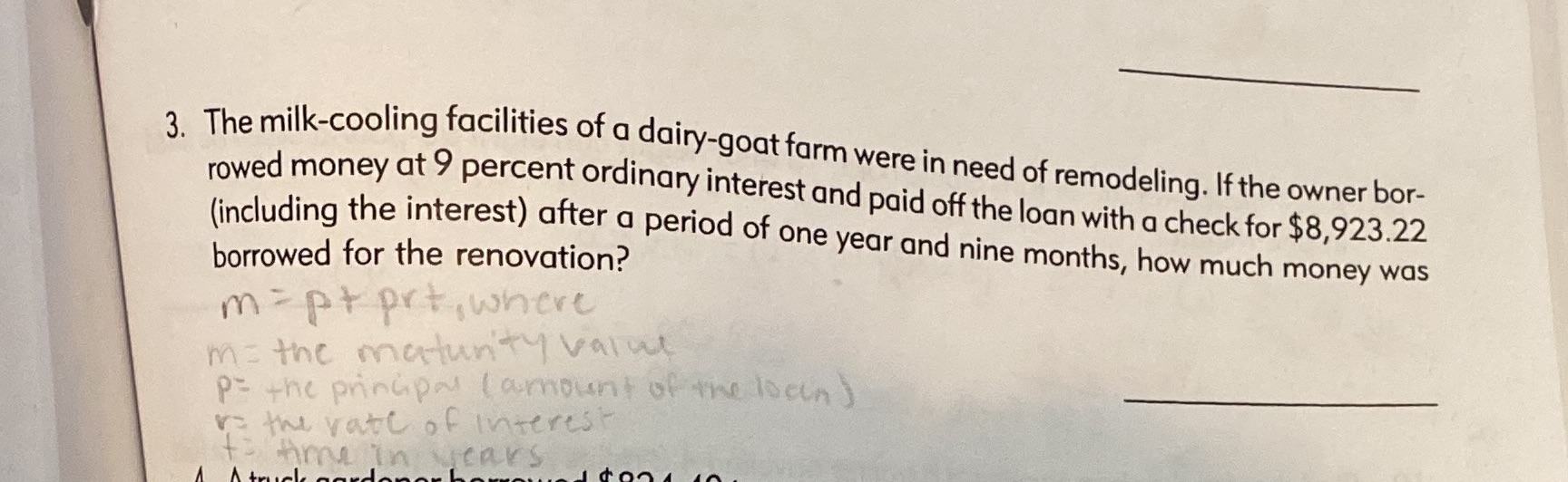 Use the maturity value formula to solve the