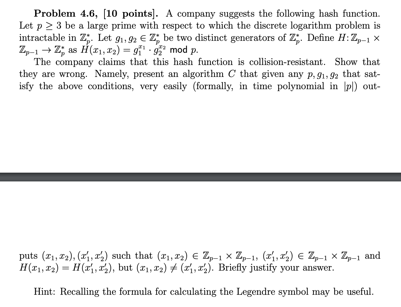 Problem 4.6, [10 points]. A company suggests the