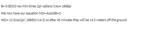 B= 0.08333 rew/min times 2pi radians/1rev=.1666pi