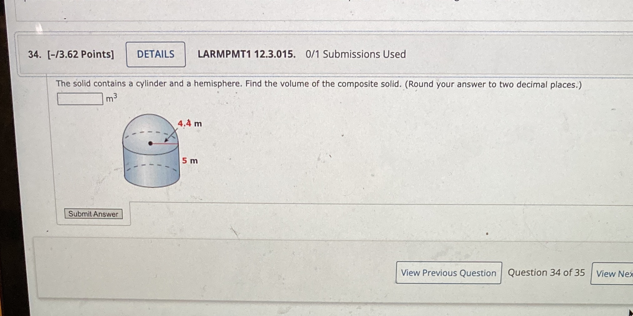 34. [-/3.62 Points] DETAILS LARMPMT1 12.3.015.