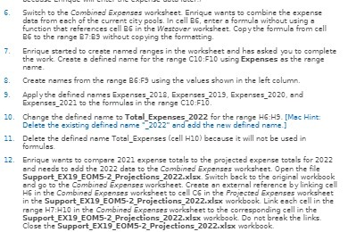 6. Switch to the Combined Expenses worksheet