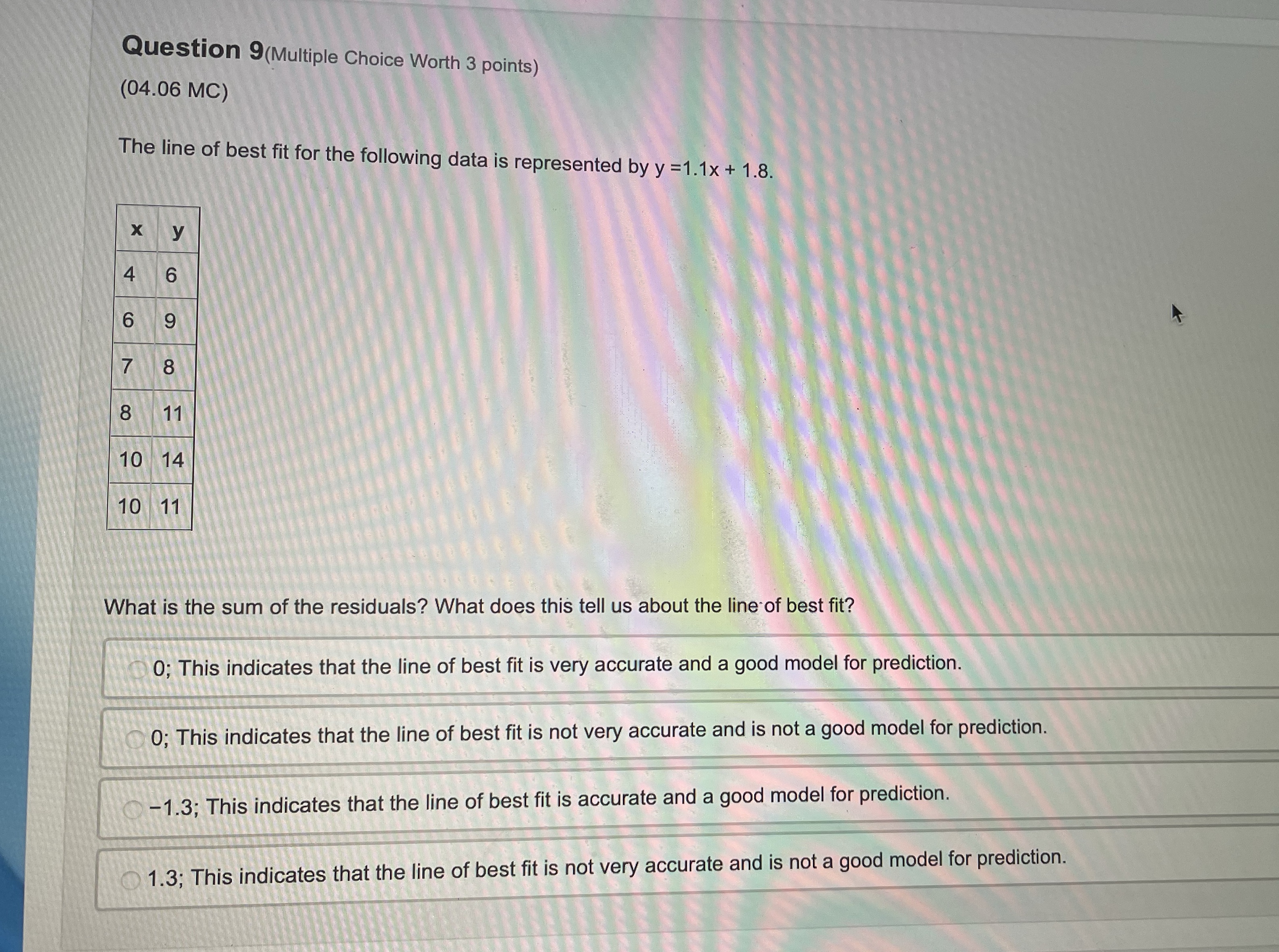 question 9, please answer Question 9(Multiple