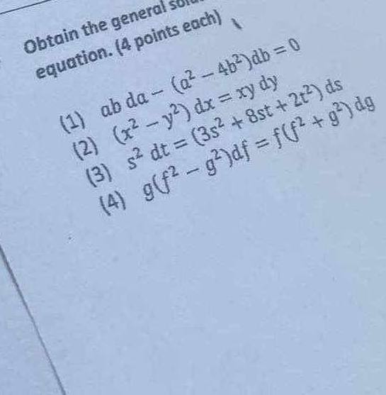 Obtain the general solution for each. Obtain the