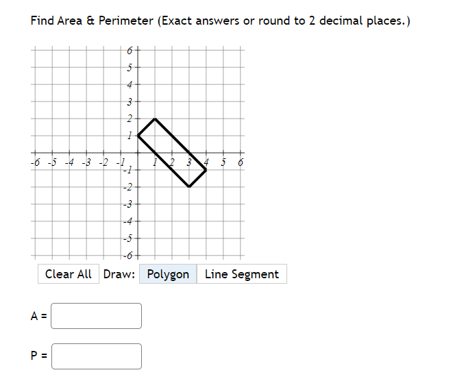 1 F'ind Area & Perimeter (Exact answers or