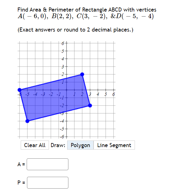 1 F'ind Area & Perimeter (Exact answers or