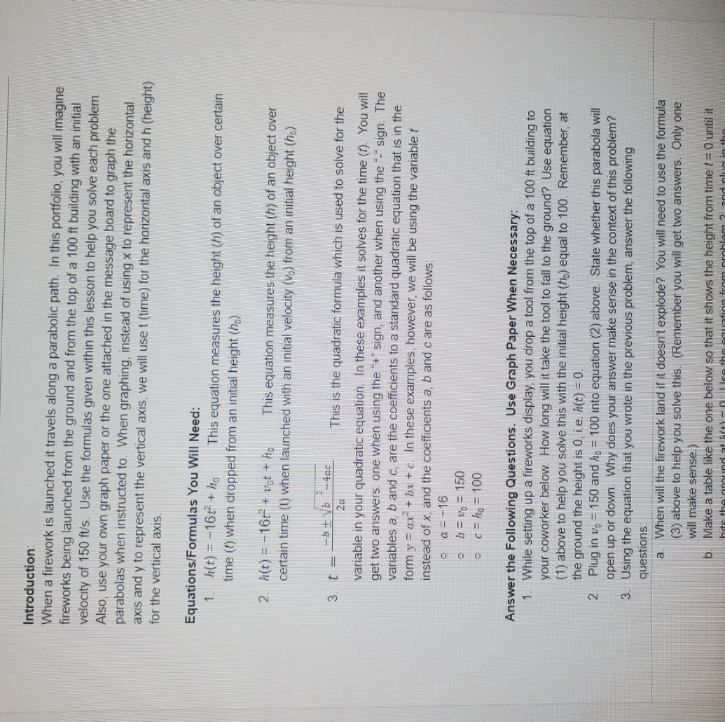 Introduction When a firework is launched it