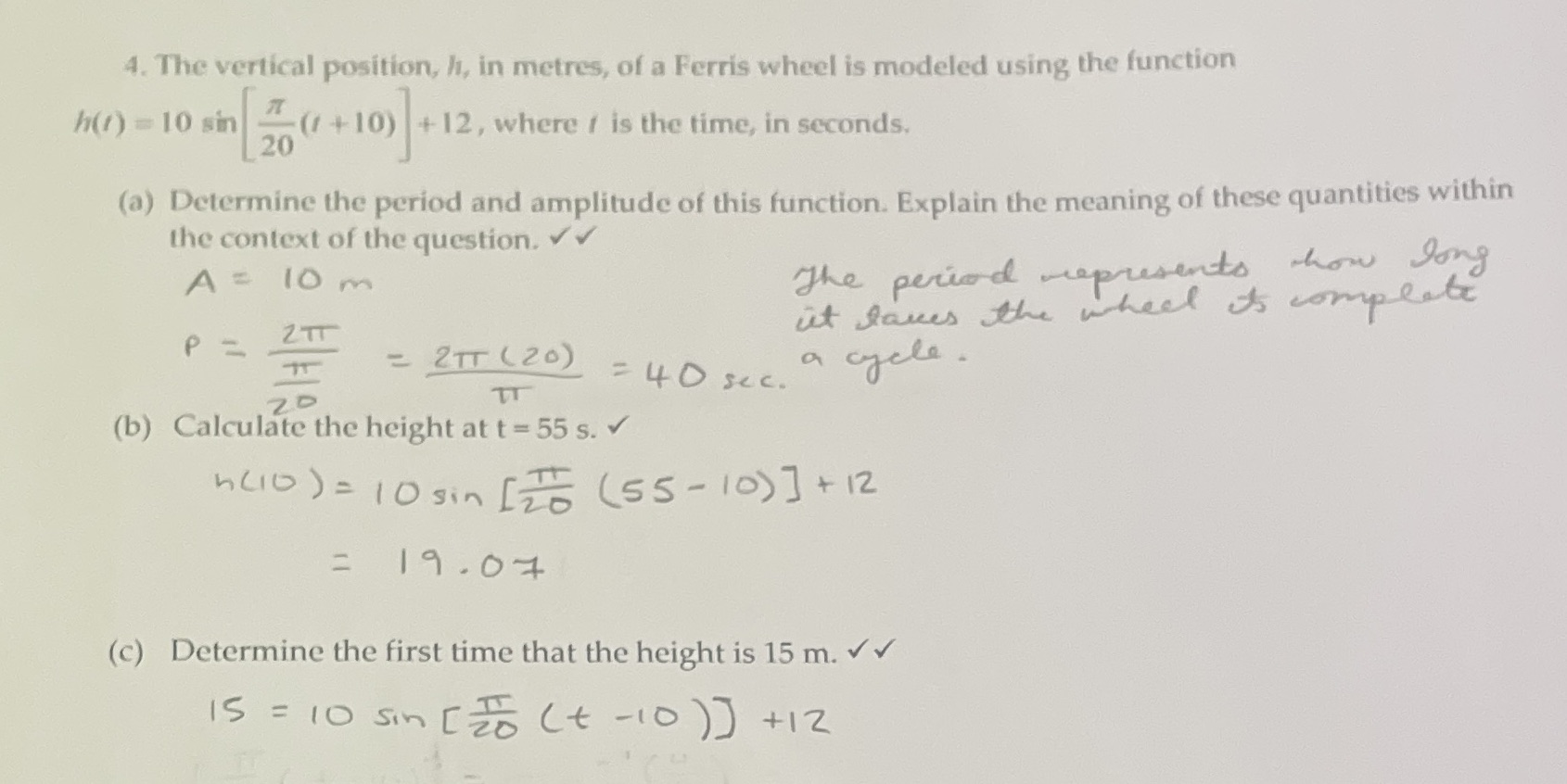 Is b right? And what is c? Advanced functions-