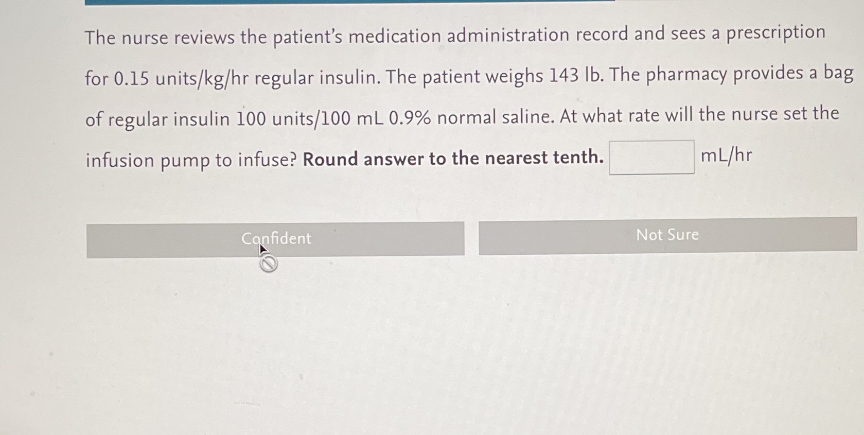 The nurse reviews the patient's medication