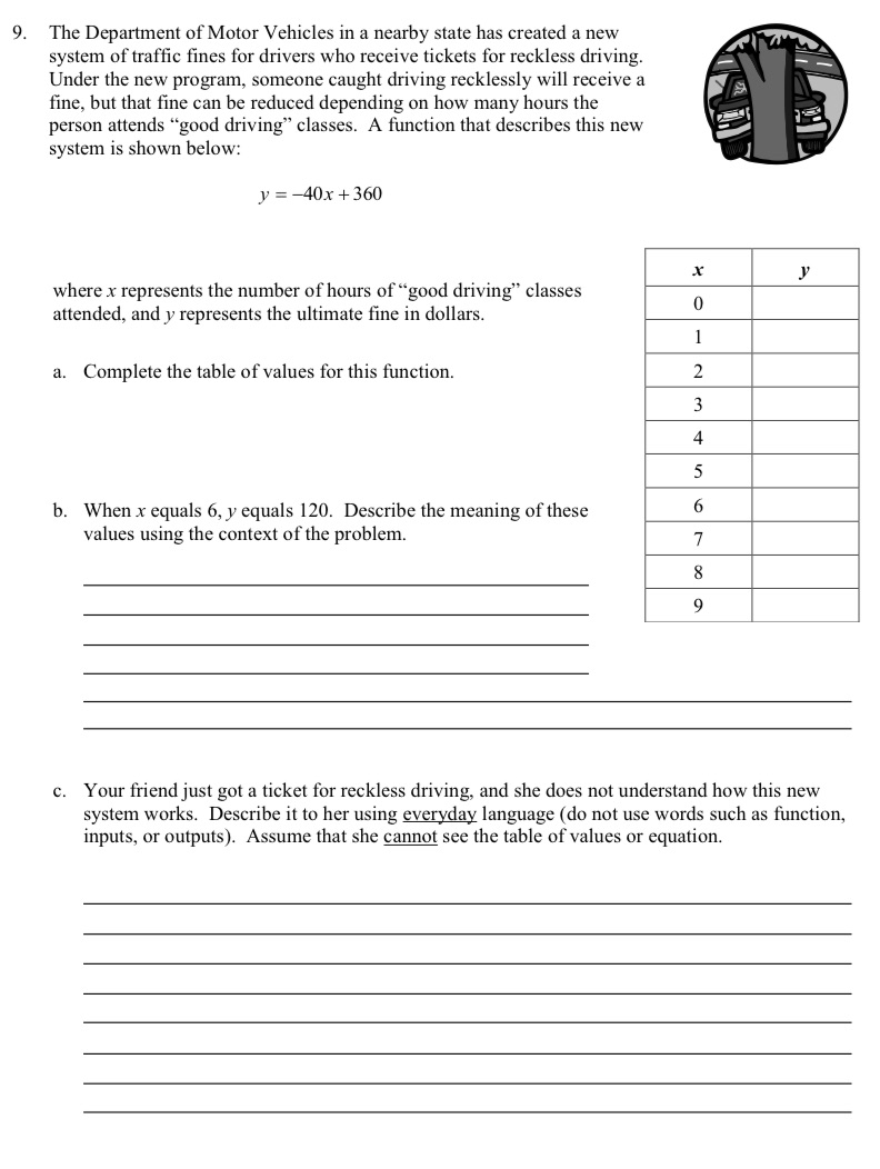 9. The Department of Motor Vehicles in a nearby