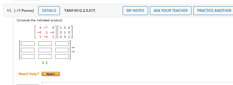 13. [-/1 Points] DETAILS TANFIN 12 2.5.017. MY