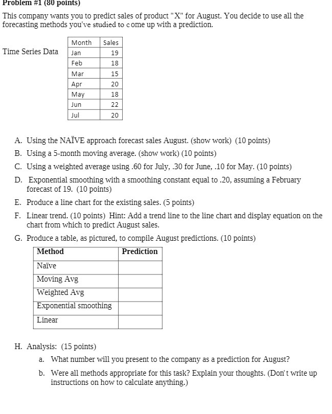 Problem #1 {HI} points} This company wants you to
